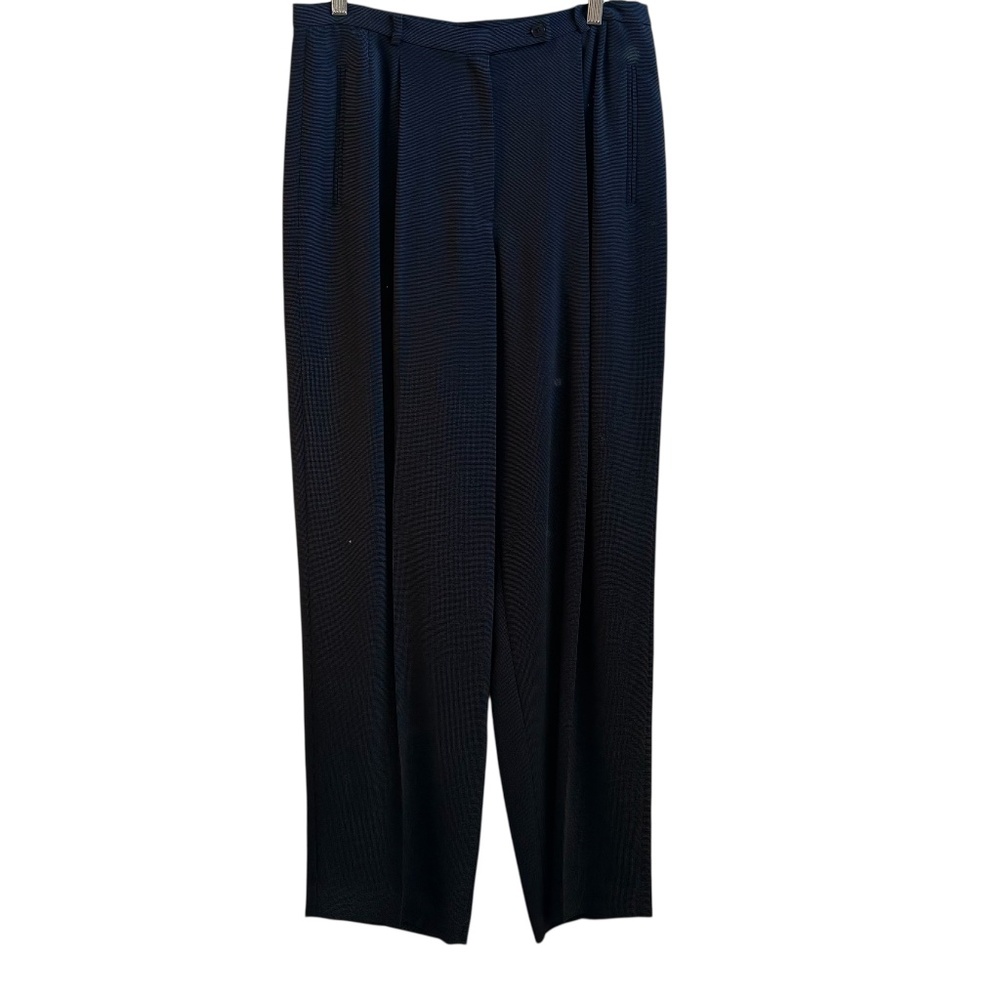 Vintage Liz Claiborne Navy Micro Dot Pleated High Rise Lined Pants Size 12 NWT